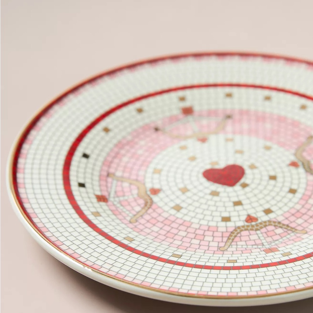 Anthropologie Bistro Tile Stoneware Dessert Plate: Valentine's Edition Set of 4 - Picture 10 of 14